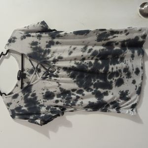 Black and white tye dye strappy top